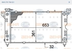 BEHR HELLA SERVICE 8MK376766521 - RADIADOR CHRYSLER VOYAGER