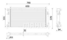 MAHLE CR2222000P - RADIADOR AUDI A1-SEAT TOLEDO