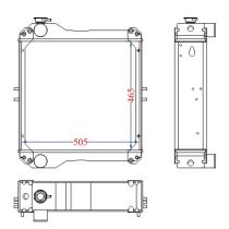 R.D. JB510 - RADIADOR JCB 465X505X115 ( METALICO )