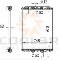 R.D. DF401 - RADIADOR DAF F95 (97X75X53) METALICO