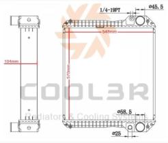 R.D. 1483047 - RAD. CASE 580M / 590 SM - NEW HOLLAND TRACTOR LB110 / B115