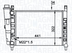 MAGNETI MARELLI BM1623 - RADIADOR MOTOR FIAT DUNA/DUNA WEEKE