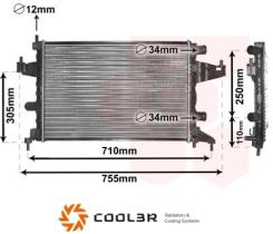 R.D. 10555608B1 - RADIADOR OPEL CORSA C -00