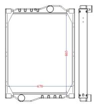 R.D. MN421 - RADIADOR MAN BUS (803X670X50) METALICO